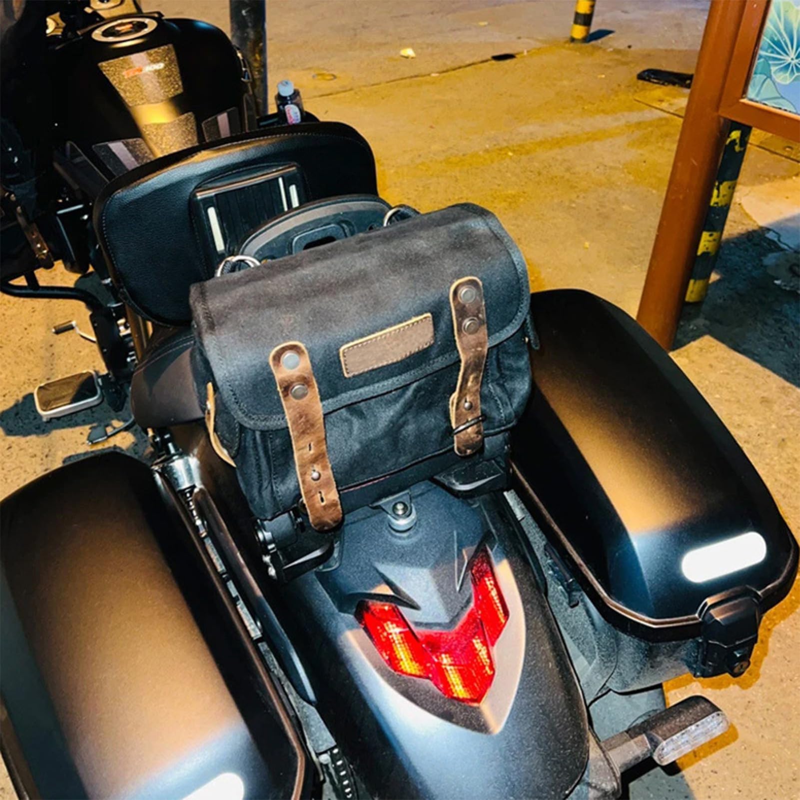 Dirt Bike-Tasche – genarbtes Leder, 9,06 x 3,54 x 6,69 Zoll, abnehmbare | Motorrad-Satteltaschen aus, Motorradtaschen, Hecktaschen-Seitentaschen, multifunktionale Motorradtaschen für Motorräde
