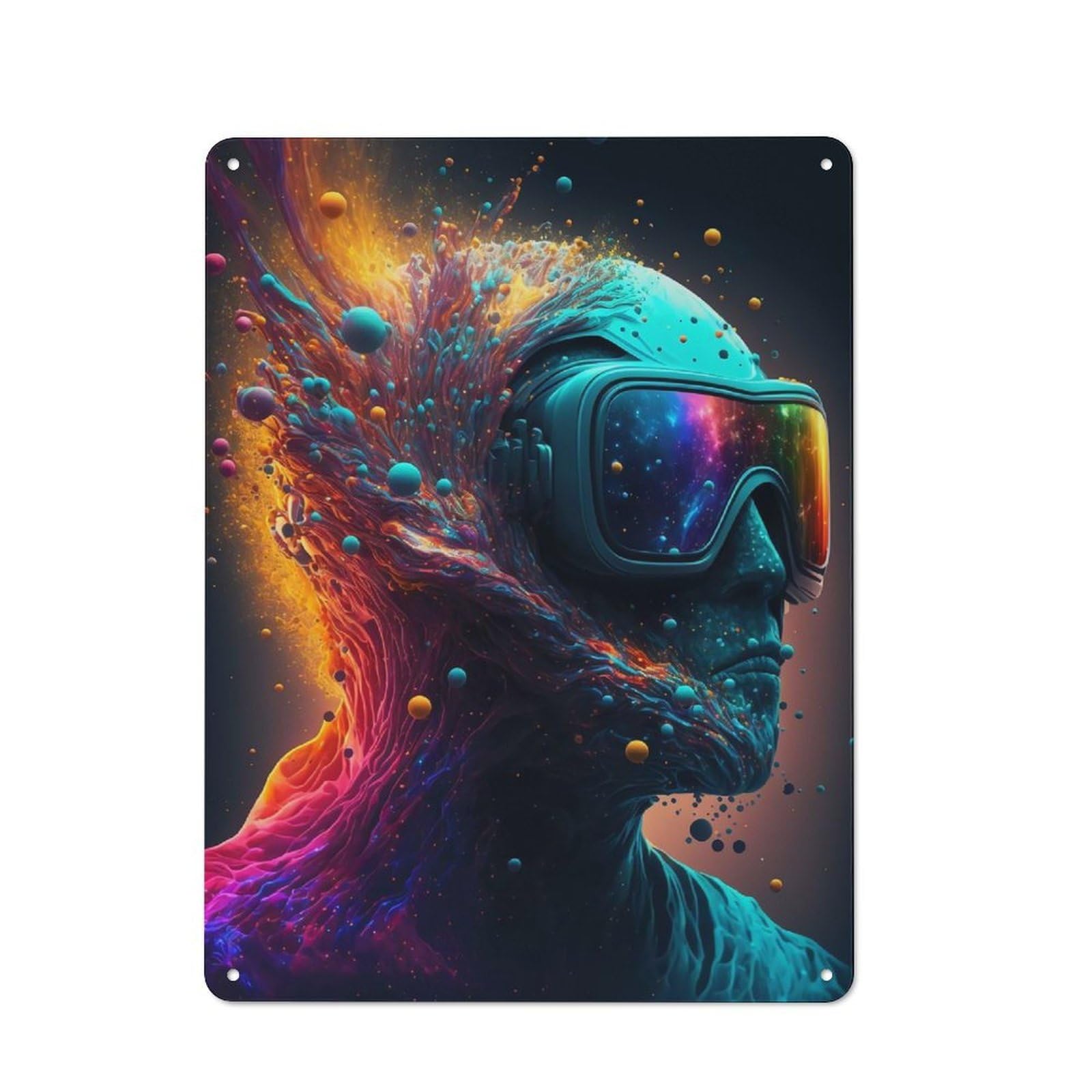 Junmoney Style-11 Metal Wall Sign 40X30cm Featuring Face Of The Universe For Café Or Home Bar, For Collectors Decorating Cafés And Home Bars