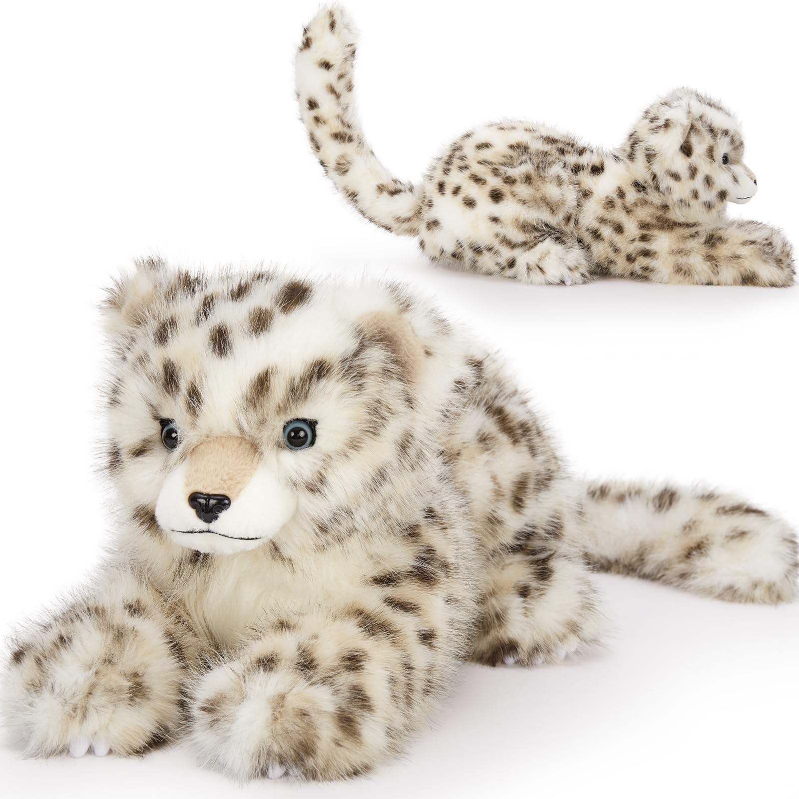 MorisMos Giant Snow Leopard Soft Toy, 90cm Big Realistic Snow Leopard Plush, XXL Cuddly Fluffy Gift for Boys Girls Birthday Christmas Decorations — image 1