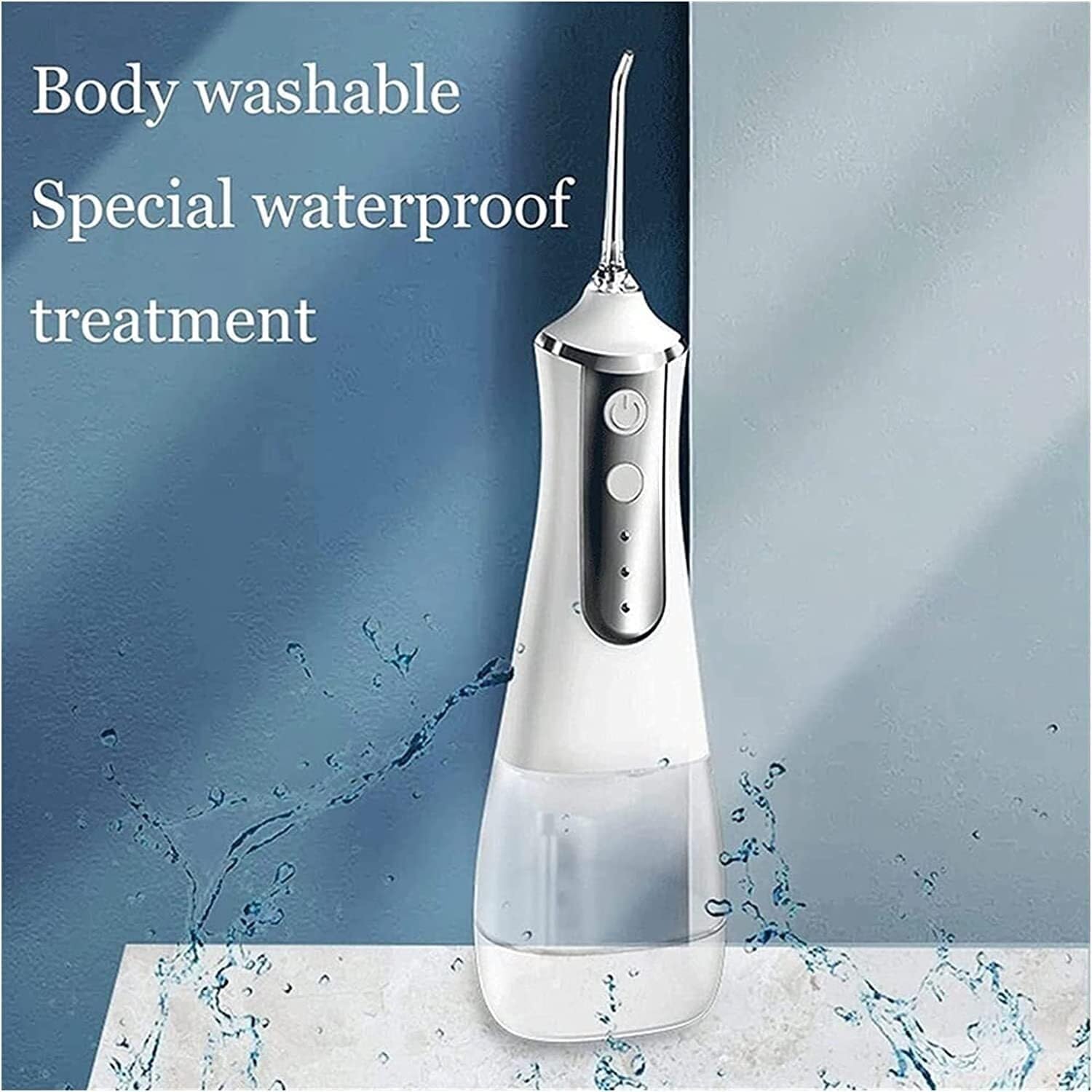 Irrigador bucal dental inalámbrico profesional de 350 ml, portátil, resistente al agua IPX6, 3 modos, 5 boquillas for el cuidado bucal de los aparatos de ortodoncia, for viajes en casa, limpiador de d