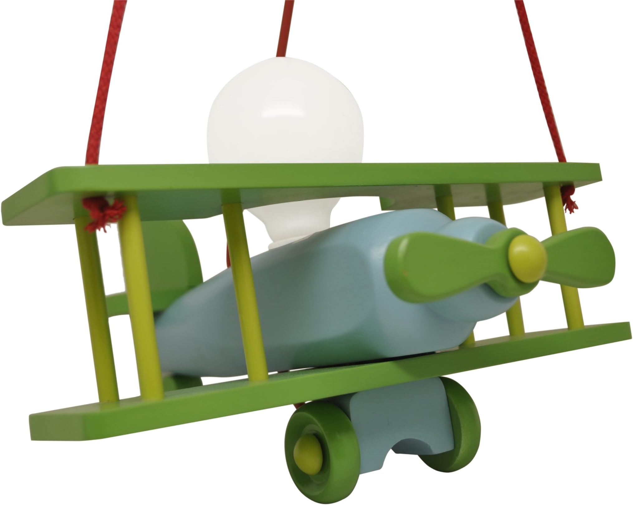 Kids 1-light Propeller Airplane Pendant Lamp, Blue and Green Ceiling Light