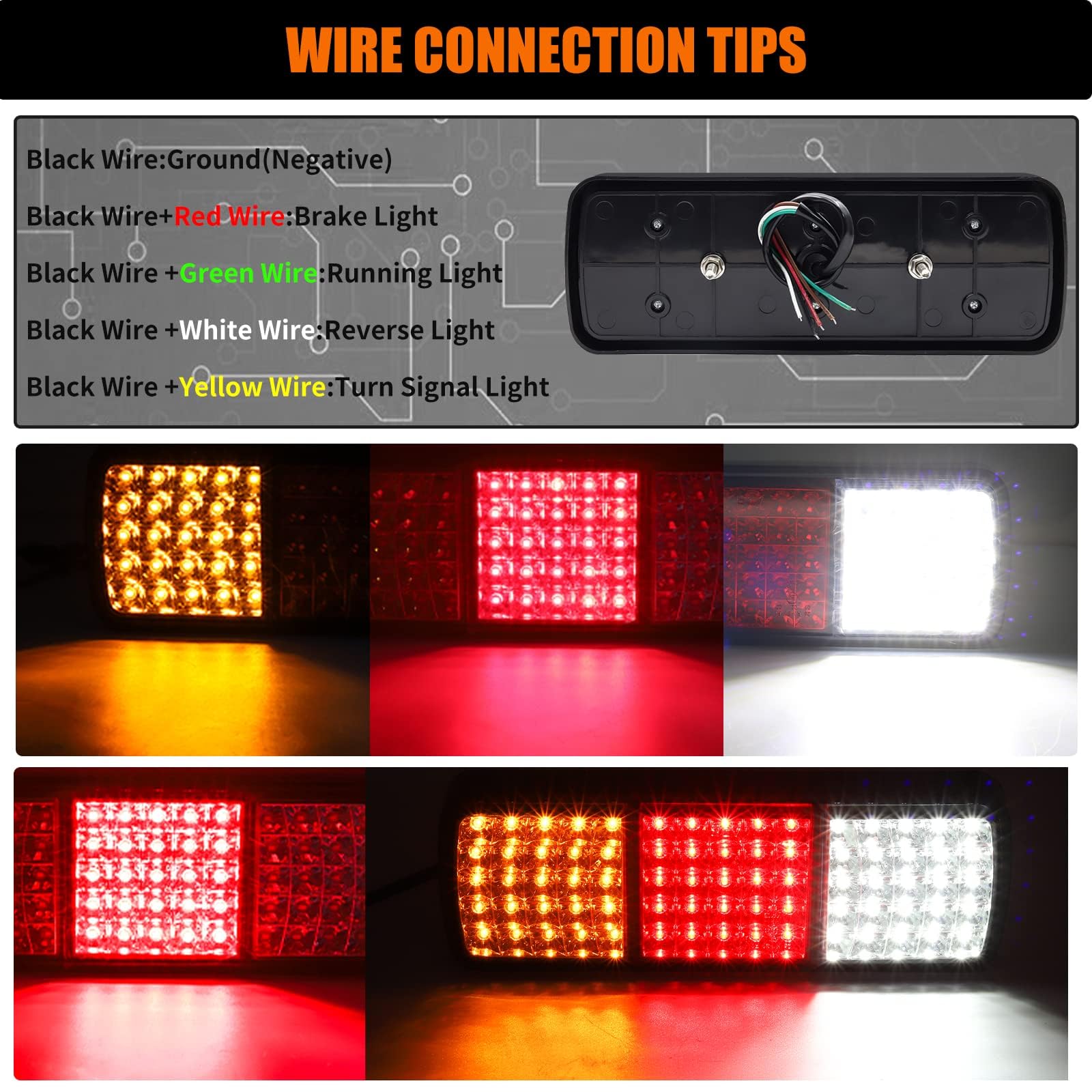 Auveach Luci Posteriori per Rimorchio LED 12V Fanali Posteriori per Camion Lampada del Freni Illuminazione impermeabile Universali per Auto Camion Furgone Caravan Rimorchi