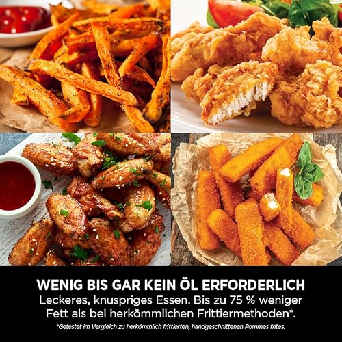 Ninja Air Fryer PRO Friteuse 4,7L, 1 tiroir, 4-en-1, sans huile, rôtir, réchauffer, déshydrater, cuire 1 à 2 portions, à partir de produits surgelés, tiroir, panier antiadhésifs, 2 000 W, Noir AF140EU - 7