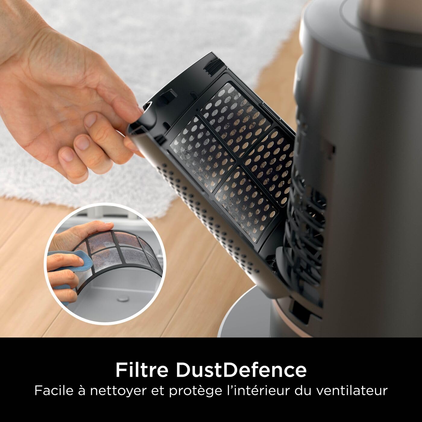 Shark TurboBlade Ventilateur colonne sans pale, rafraîchissement multidirectionnel à haute vitesse jusqu’à 20 mètres, discret, 10 vitesses, 180°, facile à nettoyer, gris anthracite, TF200SEU