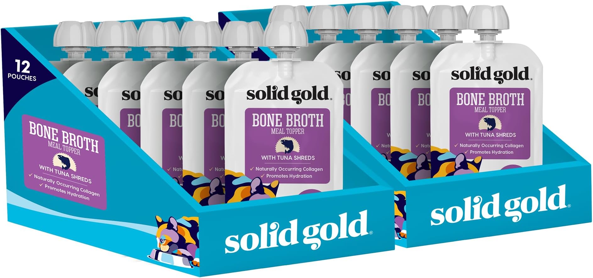 Solid Gold Bone Broth with Tuna Shreds, 12