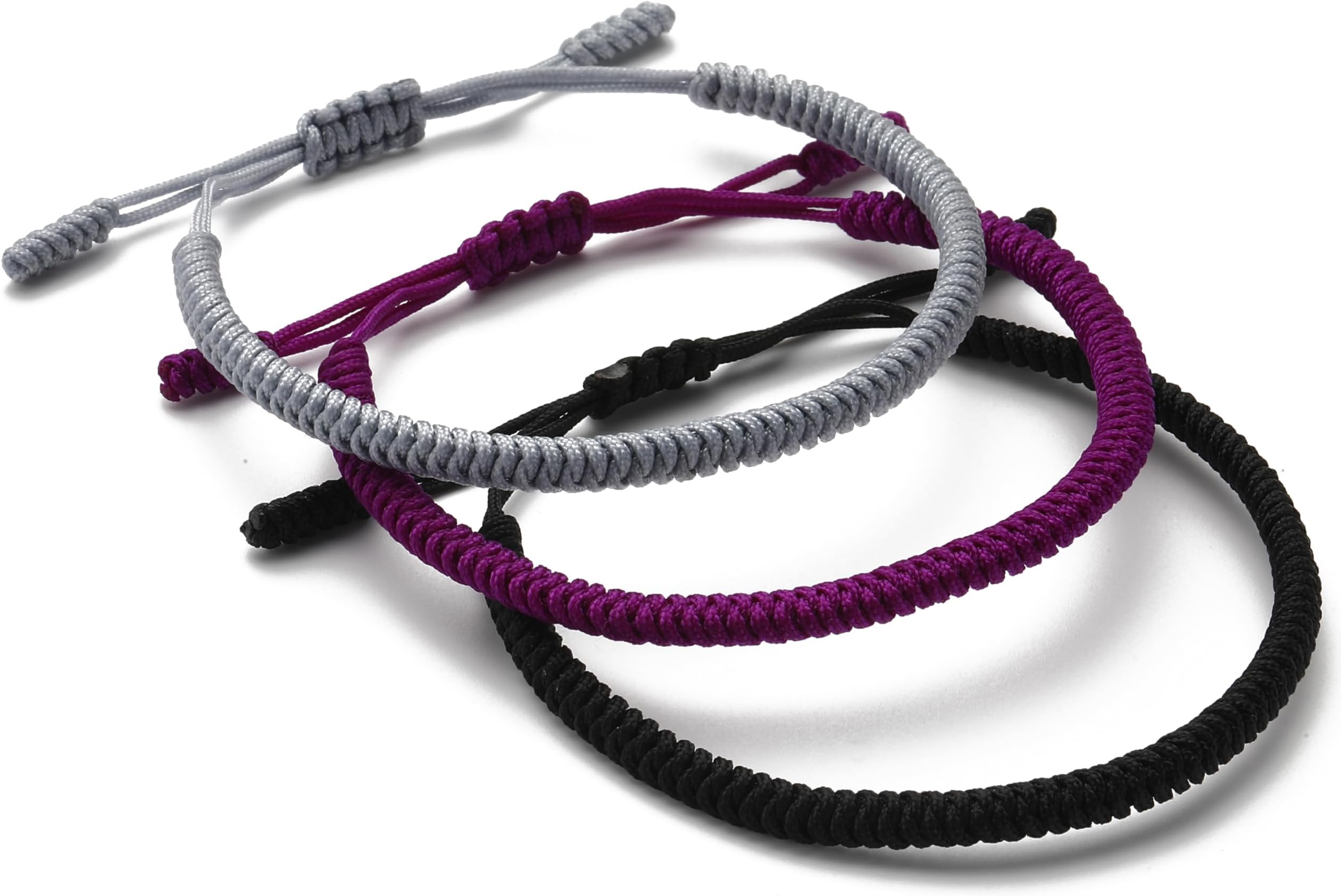 LUCKY BUDDHIST - 3 Tibetan lucky bracelets + Buddhist gift! - Handmade. Adjustable to your wrist. For men and women. Friendship bracelets made of braided fabric