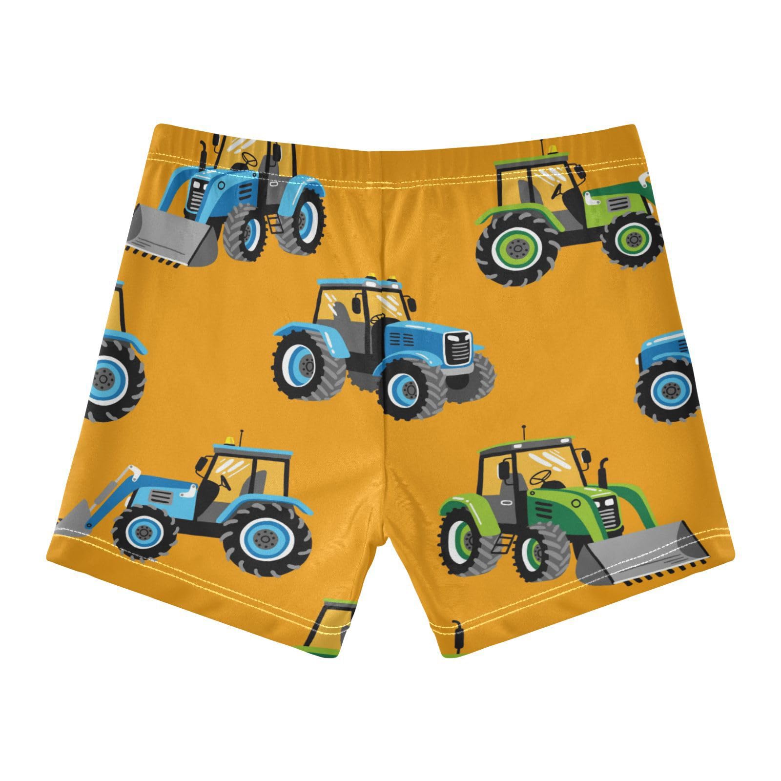 Yuiboo Jungen-Badehose, Traktor, Orange, eng, schnell trocknend, für Kleinkinder, Team-Shorts