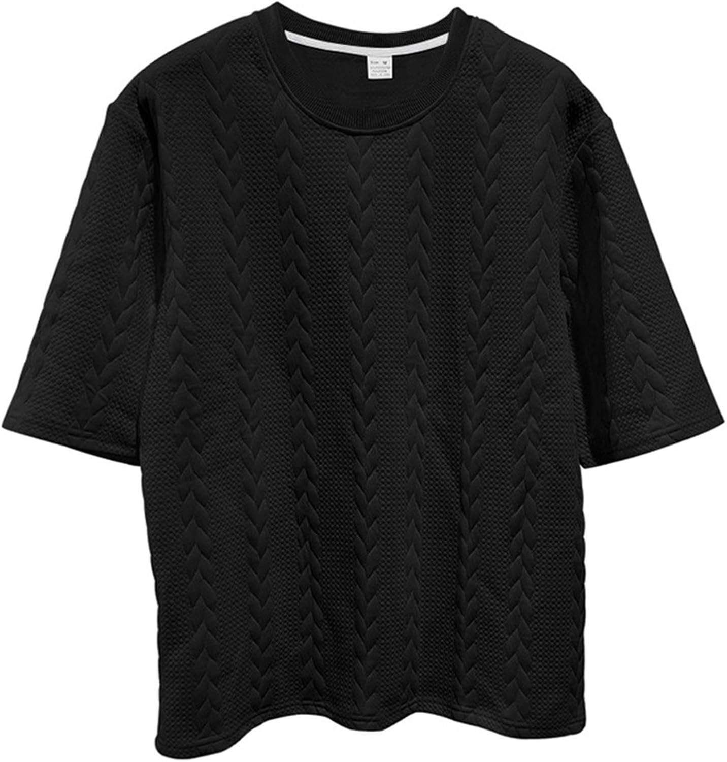 Mens Fashion Solid Color Set Short Sleeve Round Neck Basic Tops Tight Drawstring Short Pants Business Suits
