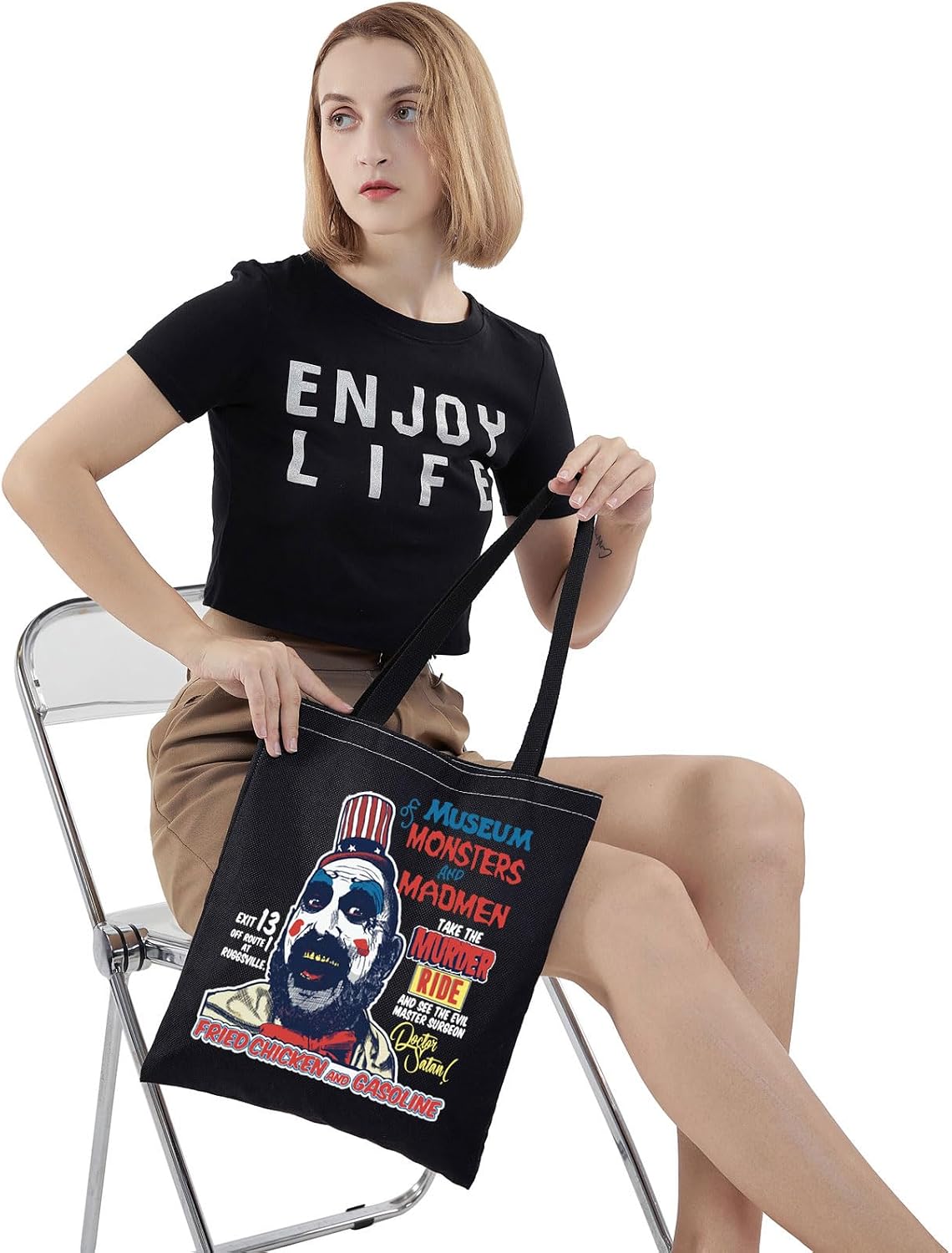 WZMPA Captain Spaulding Tote Bag Horror Movie Fans Gift Museum Monsters Reusable Grocery Bag Spaulding Merchandise image 4