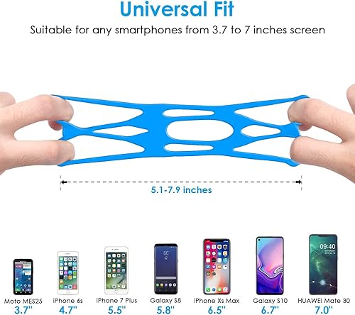 Miniatura 5 de GeGeMu Paquete de 4 correas de soporte para teléfono de motocicleta, goma, seguridad, prevención de caídas, para bicicleta, motocicleta, manillar,