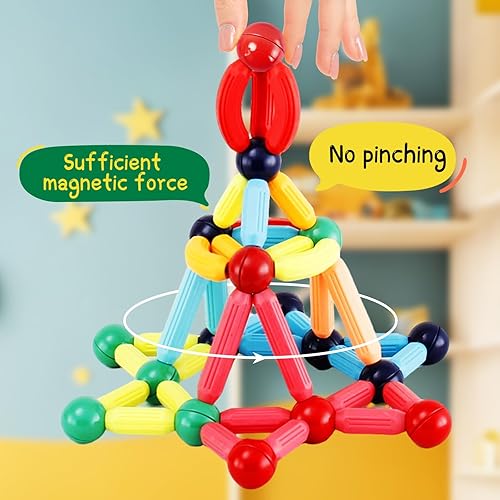 Miniatura 6 de Bloques de construcción magnéticos, juguetes magnéticos Montessori para niños pequeños, juguetes sensoriales STEM de aprendizaje preescolar para
