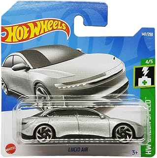 Hot Wheels - Lucid Air - HW Yeşil Hız 4/5 - HCT24 - Kısa Kart - Gümüş Metalik - Mattel 2022