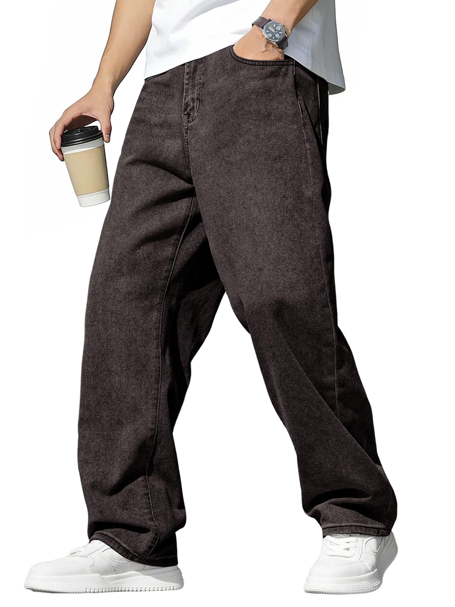 JMIERR Jeans Herren Baggy Weite Jeans Hose Herren Stretch Vintage Y2K Hip Hop Denim Hosen Loose Fit Streetwear Freizeithosen