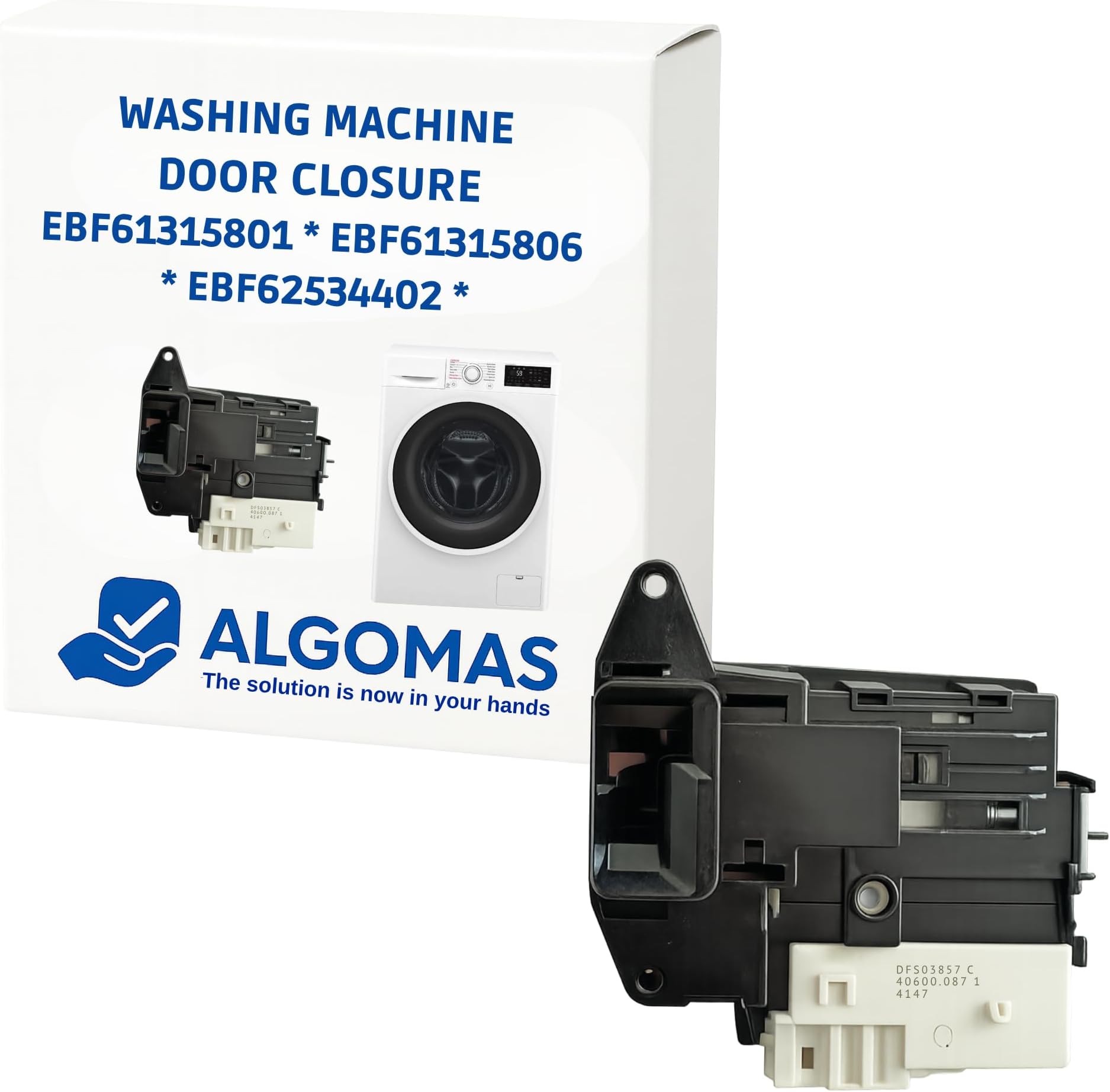 ALGOMAS® Washing Machine Door Lock Fits LG | Door Blocks | Codes EBF61315801, EBF61315806, EBF62534402 | Models F4J7JY2W, F4J6TY0W, F4J6TY8S, F4J6VN0W
