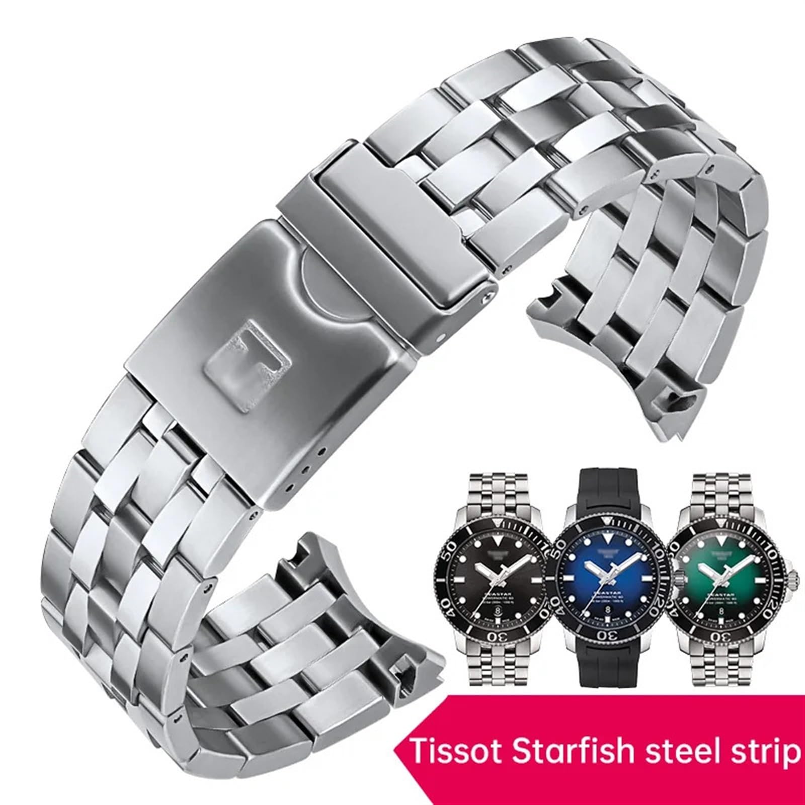 PURYN Per Tissot T120 serie stella marina cinturino da polso 1853 cinturino in acciaio T120407A T120407 da uomo in acciaio fine cinturino orologio collana