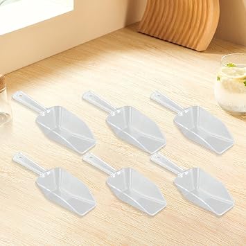 Plastic Ice Scoop, Clear Food Shovel, For Wedding Candy Buffet Bar Dessert Ice Cream Sugar Pet Food Grain Serving Kitchen Tool(medium+clear)
