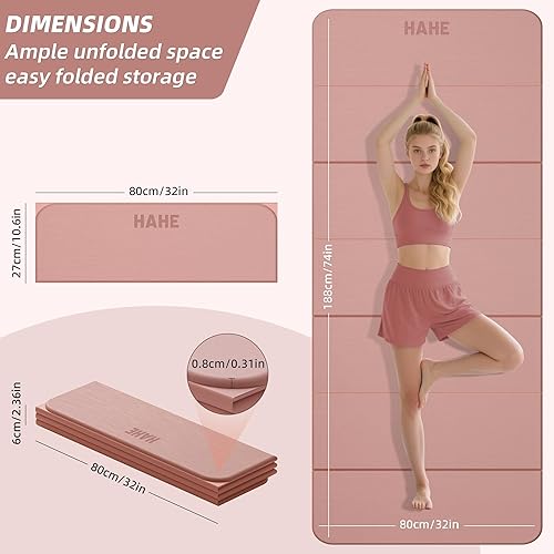 Miniatura 2 de Tapete de yoga plegable, 74 pulgadas de largo x 32 pulgadas de ancho x 13 pulgadas de grosor, tapete de ejercicio plegable, tapete de pilates ancho