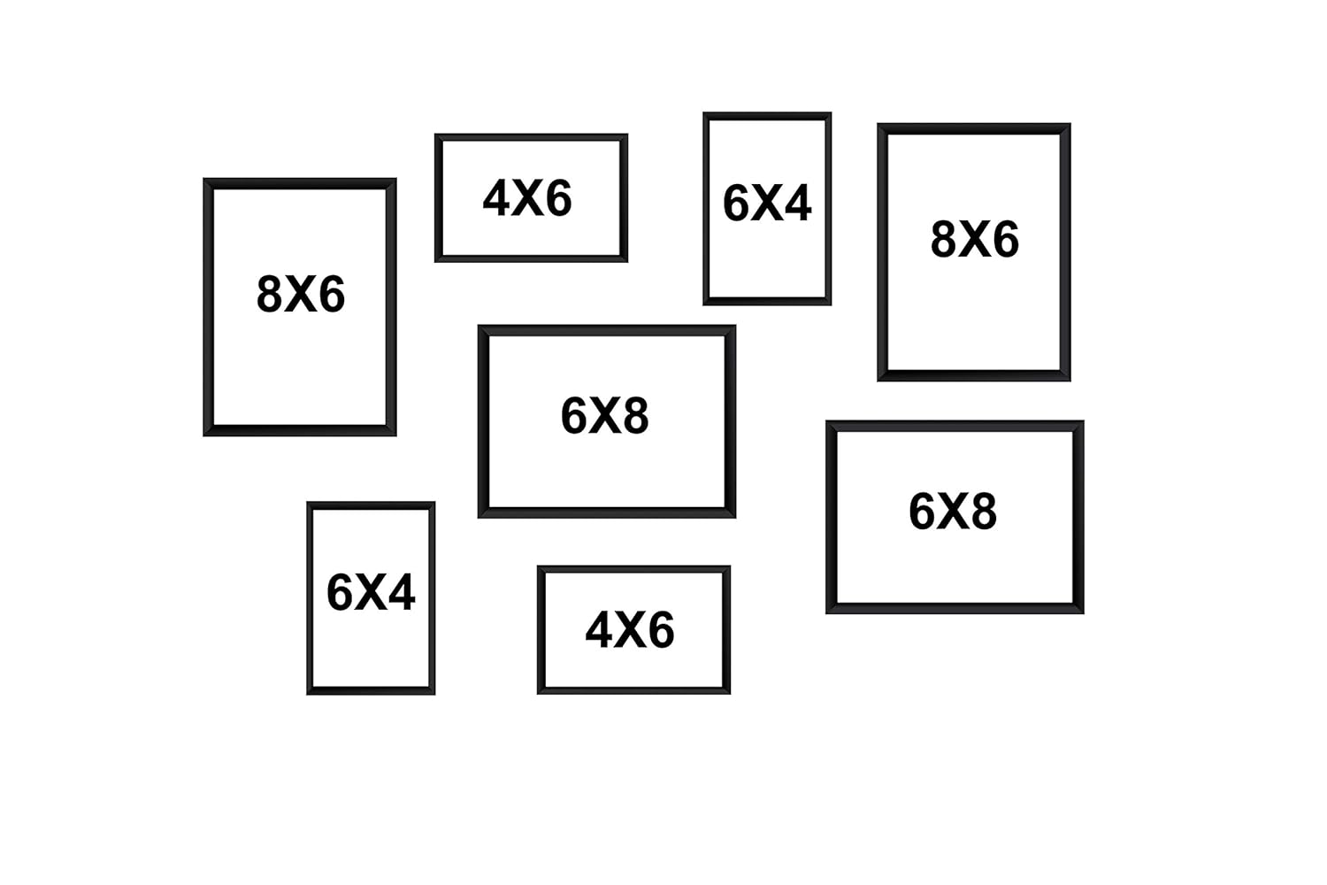 kyara arts Set of 8 Individual Wall Photo Frame,(4 Units of 6X8, 4