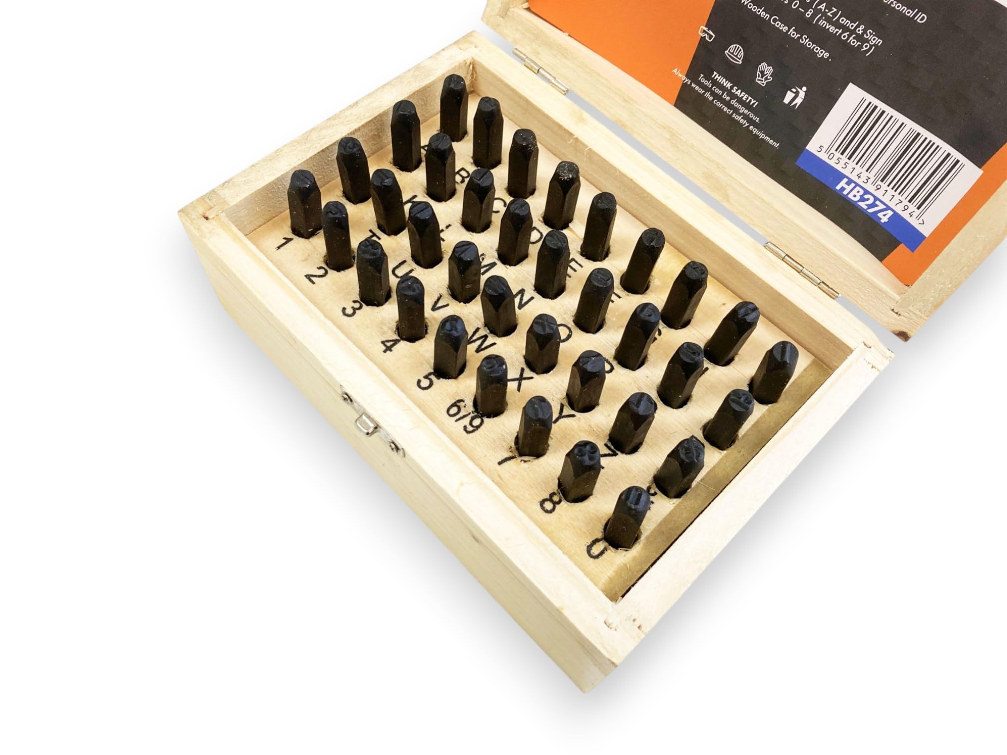 toolzone HB274 5 mm Alphabet Letter and Number Stamps/Punches - Black (36-Piece)