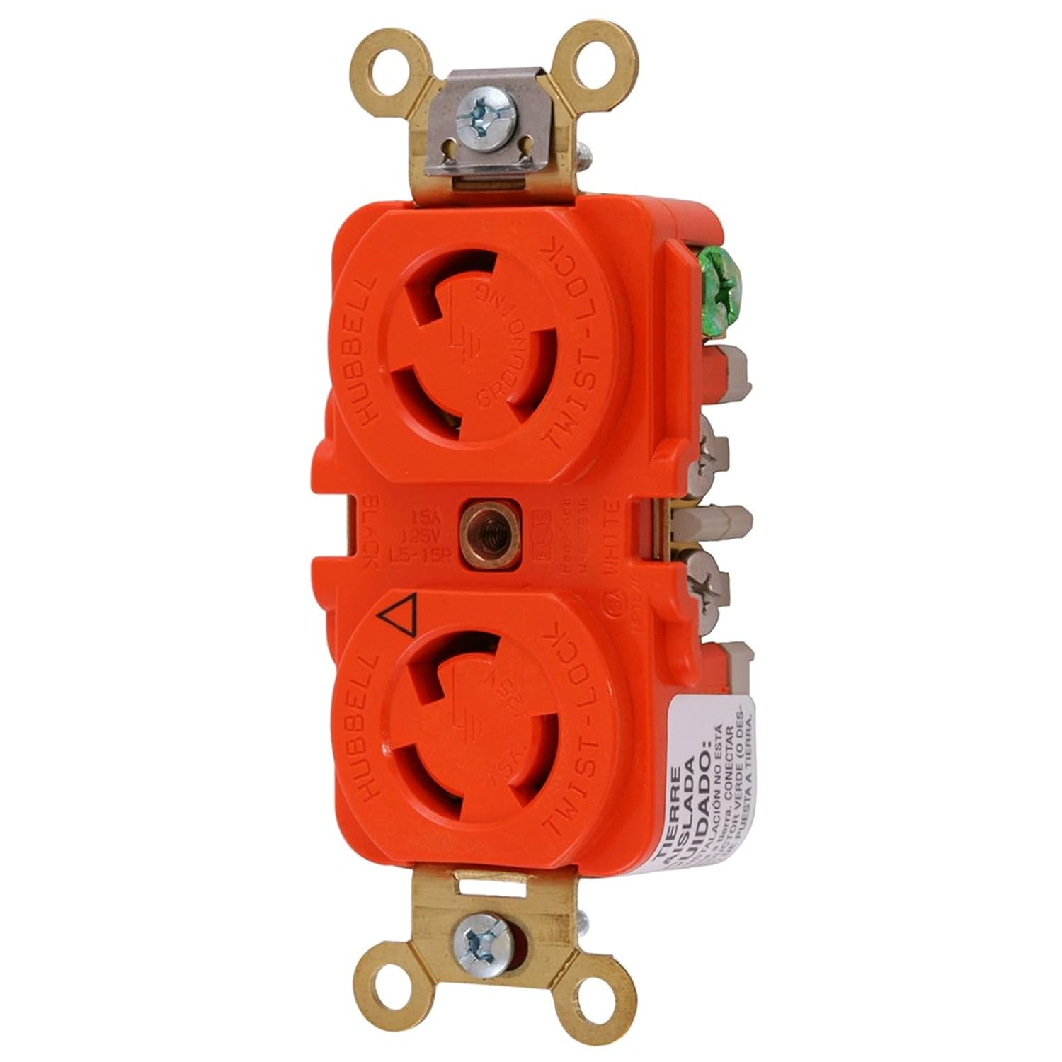 HUBBELL IG4700A 15A; Connector Type:Power Entry; Current Rating:15A; Connector Colour:Orange; Body Material:Nylon (Polyamide) Body; Voltage Rating VAC:125V; Product Range:-; Contact TERMINAT