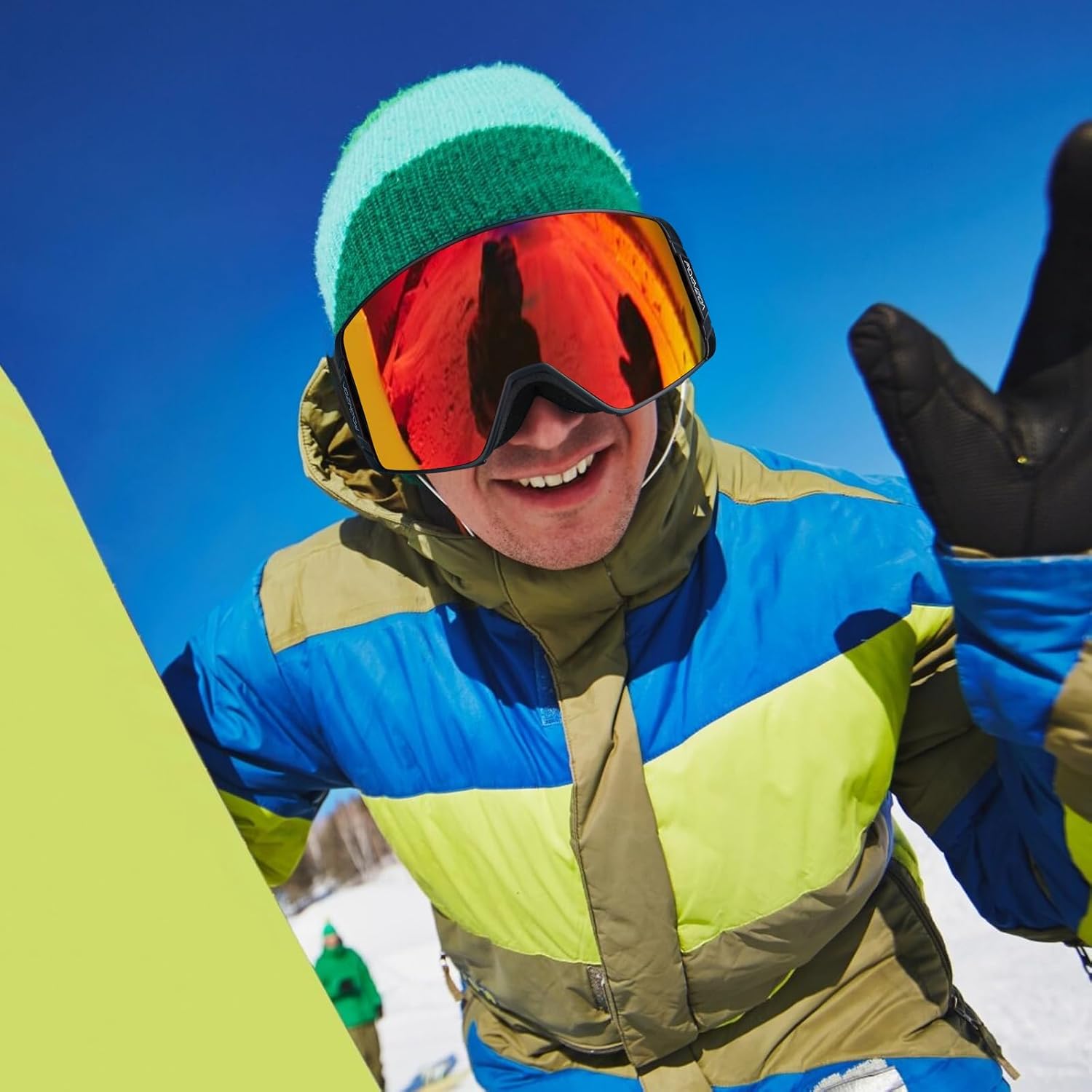 Ski Goggles Over Glasses Anti-Fog, Snowboard Goggles for Men Women 100% UV Protection Magnetic Interchangeable lens