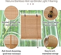 Vista 2 de Persianas enrollables de bambú de 42 x 40 pulgadas (42.1 x 40.2 in), persianas enrollables de bambú para ventanas, porche, balcón, persianas