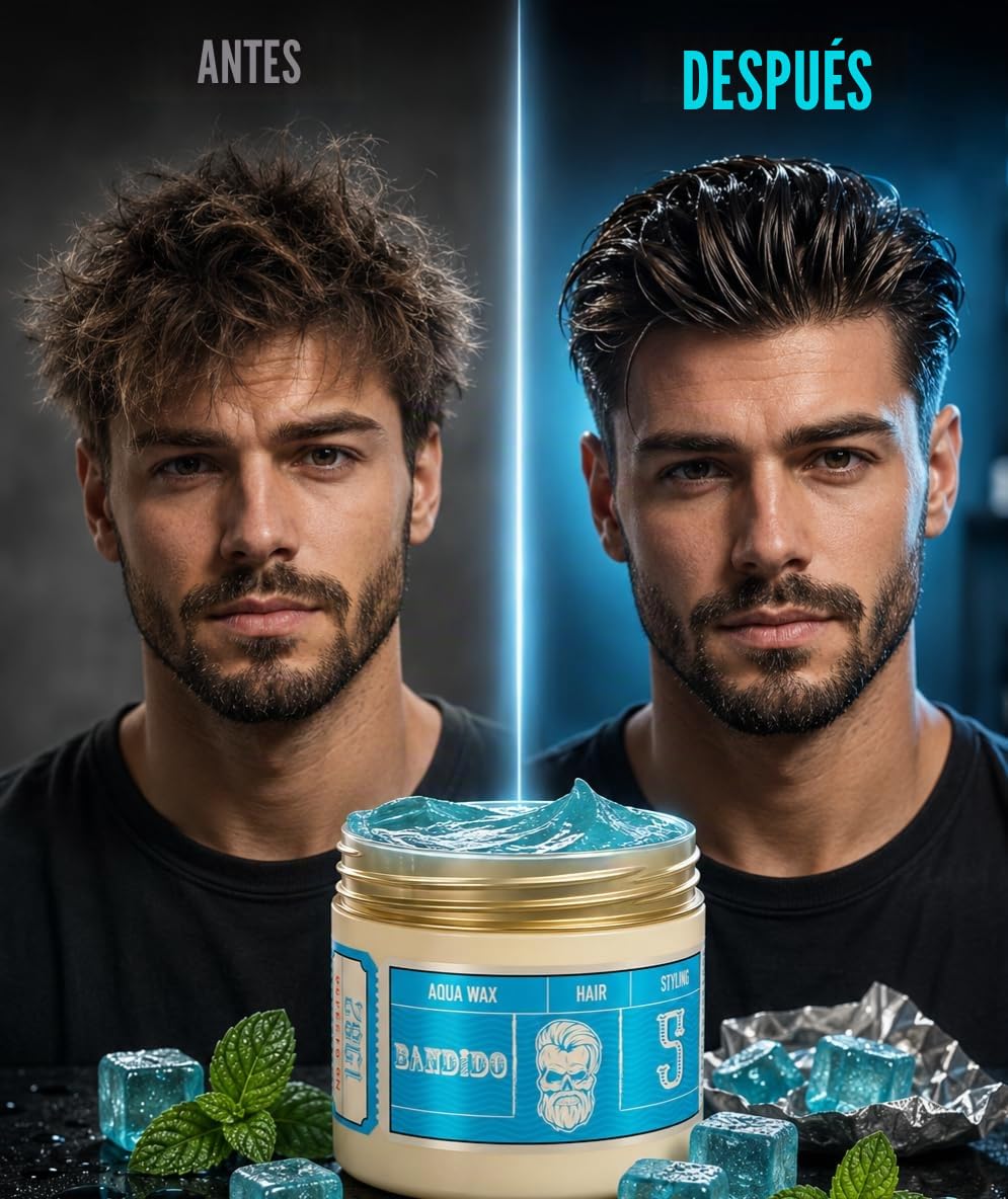 Bandido Aqua Wax Nr. 5 - Cera para el cabello, azul 125ml