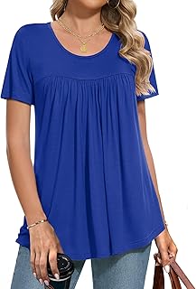 Sponsored Ad - Womens Summer Tops Short Sleeve Shirts for Women 2025 Scoop Neck Tops Loose Fit Casual Comfy Women Blouses ...