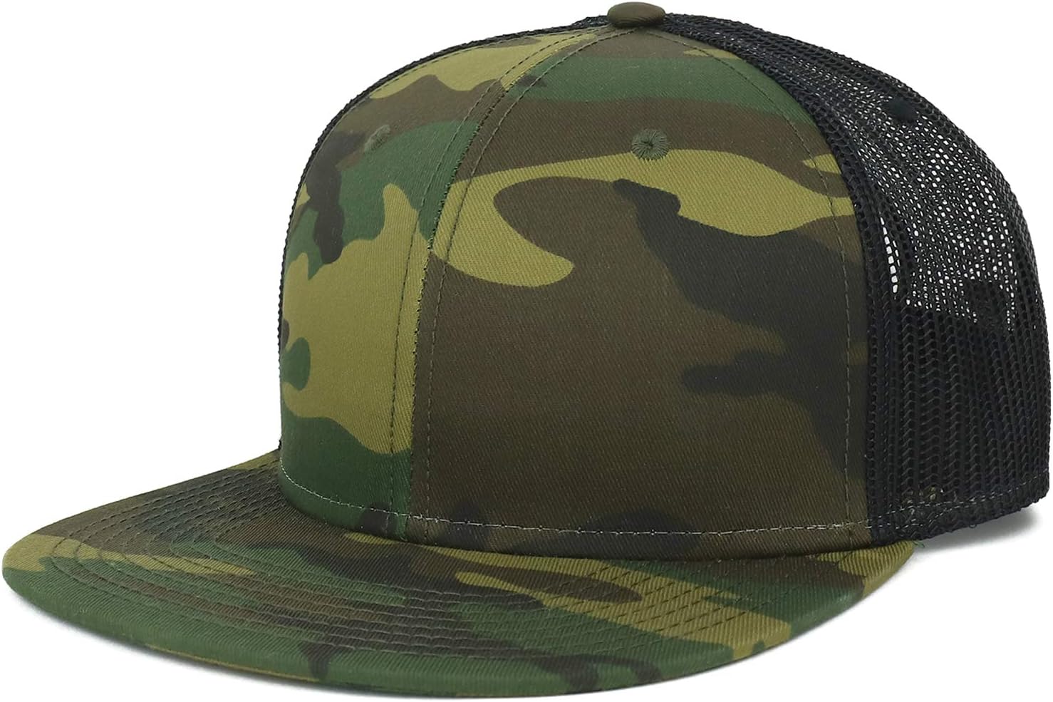 Armycrew Oversize XXL Blank Camouflage Flatbill Mesh Snapback Cap