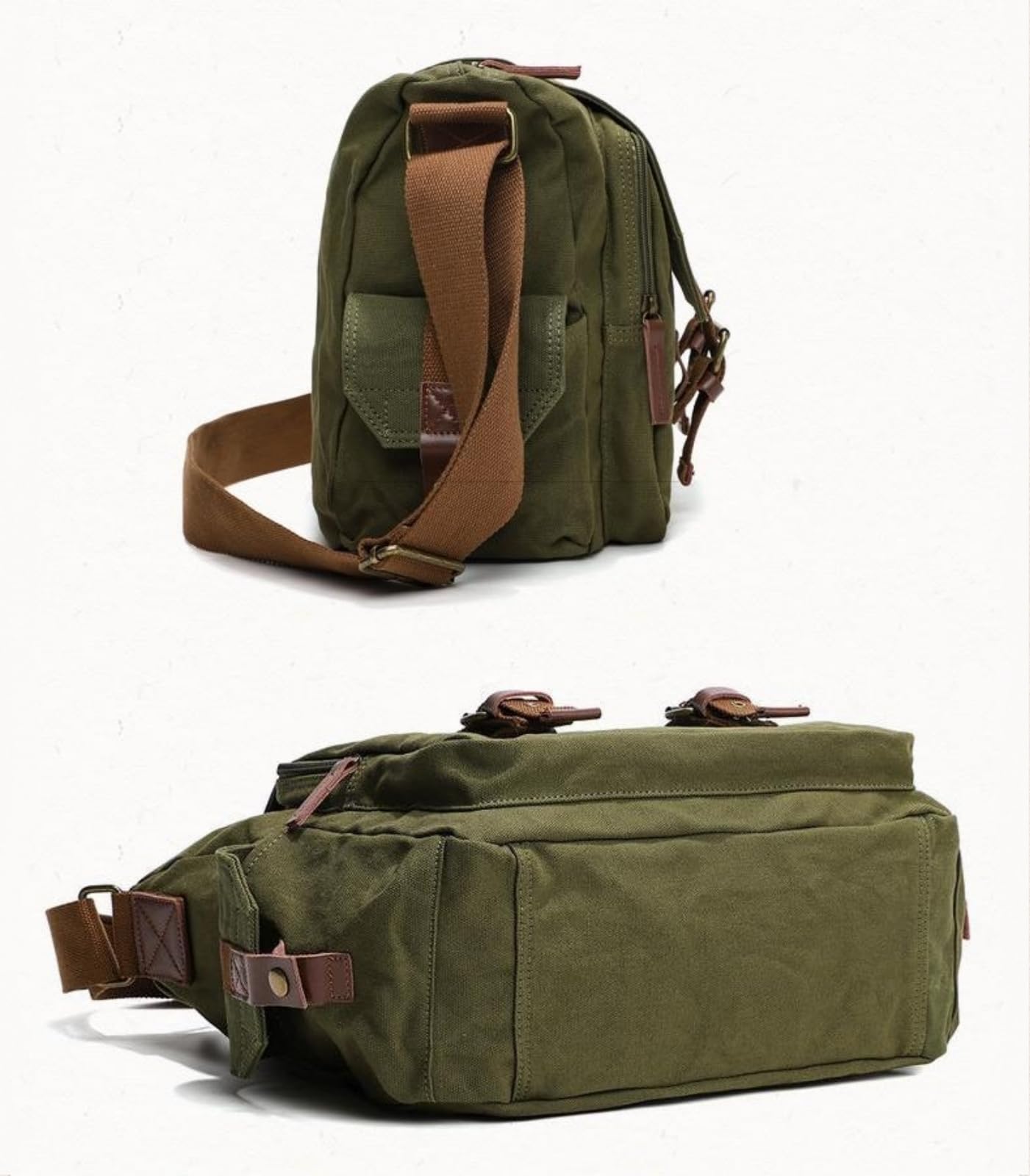 Bolsa Cámara Réflex Lona Bolsa Fotográfica Bandolera con Inserto Extraíble para Cámara DSLR Objetivos Estilo Vintage 34x13x27cm bg507 | Bolsa 2 en 1