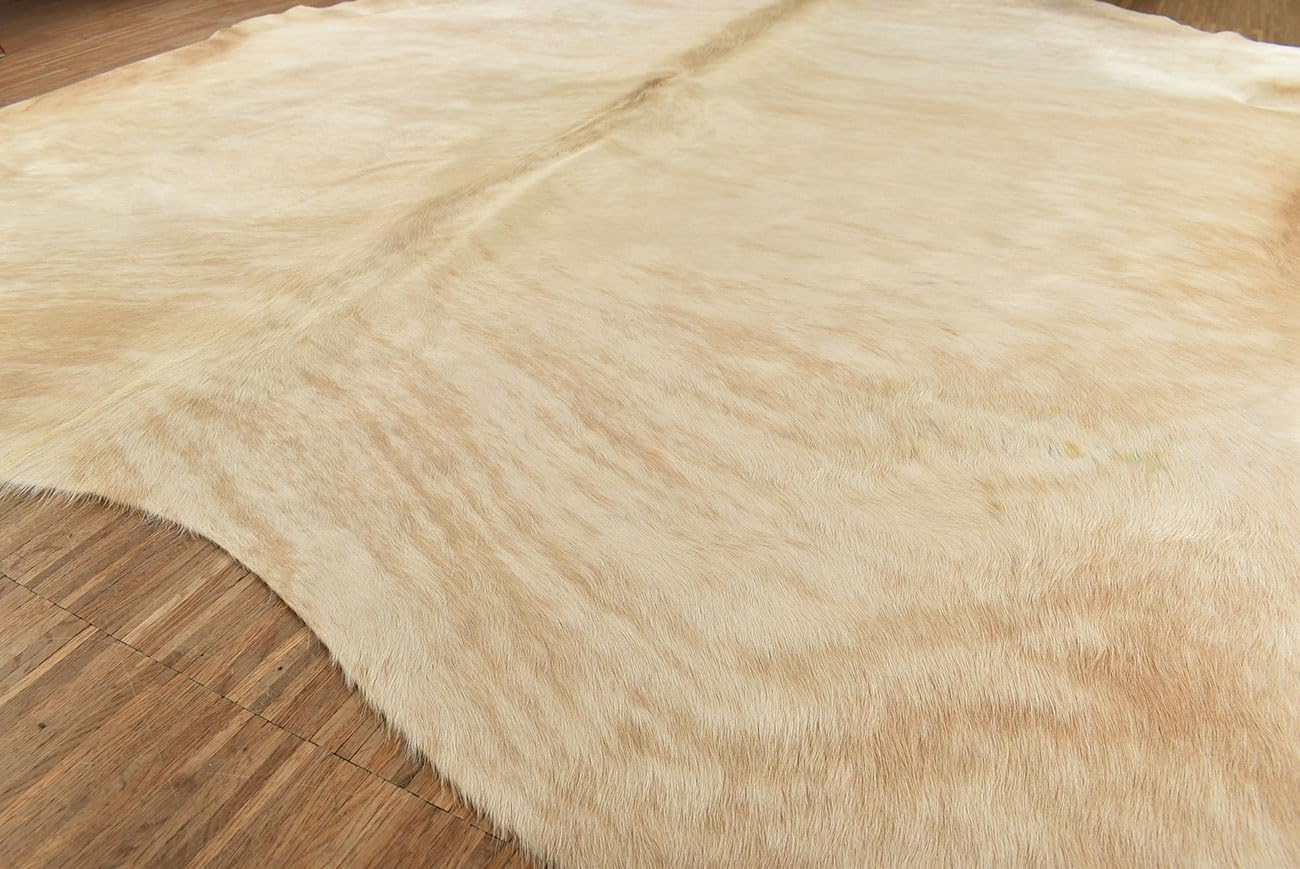 generisch KUHFELL STIERFELL RINDERFELL BEIGE Natur CA. 200 x 190 cm Fell Teppich VON KUHFELLE ONLINE
