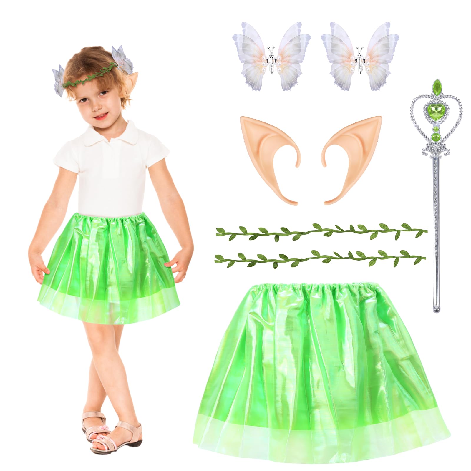HONMOK 5 PCS Kids Fairy Elf Costume