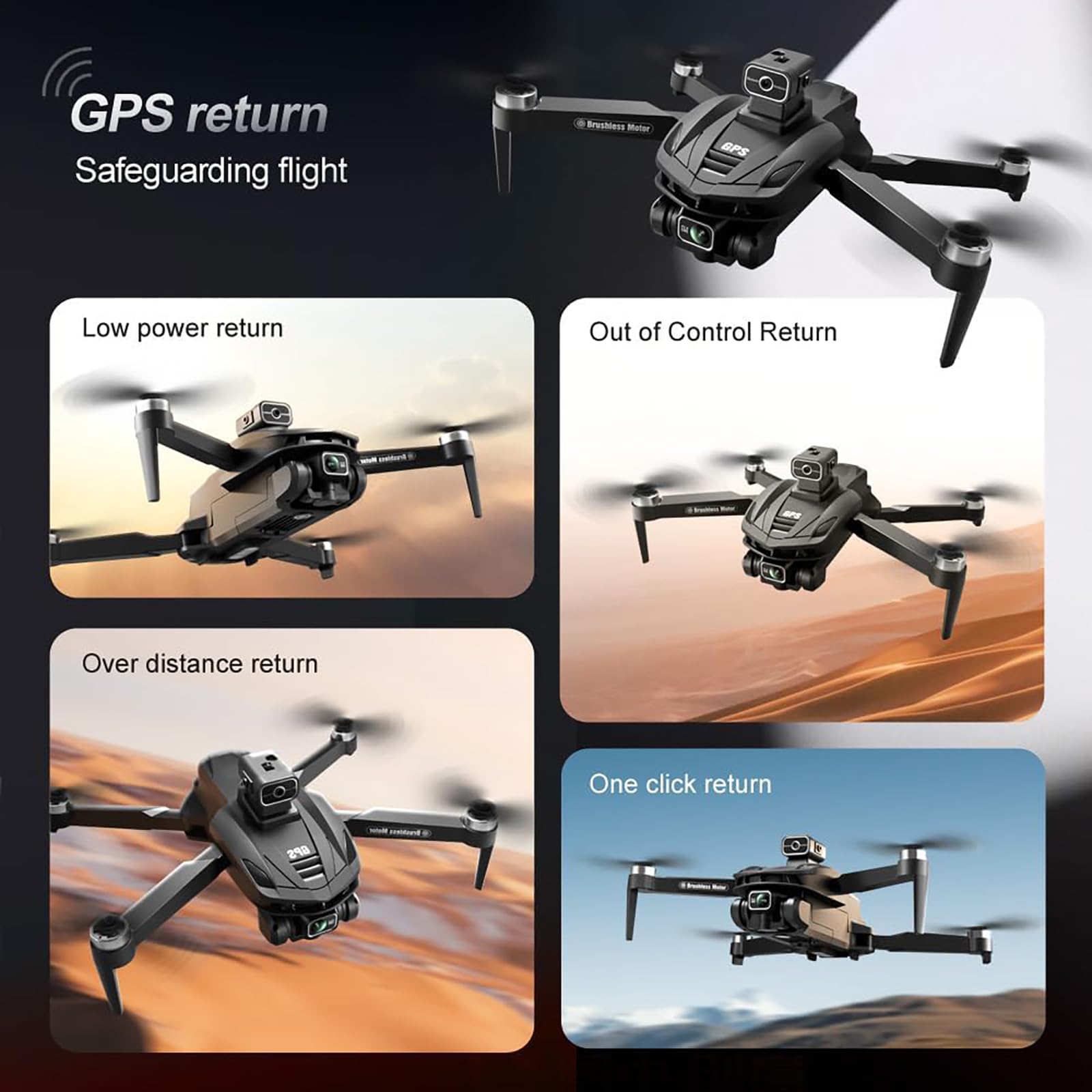 V168 GPS Mini Dron z kamerą dla dorosłych, 4K FPV Drone, podążaj za mną, daleki zasięg, zawis, transmisja 5G Latające zabawki dla początkujących 90 minut lotu z 3 bateriami