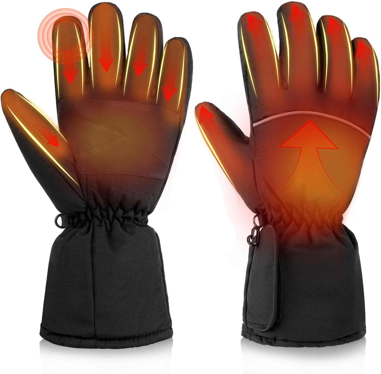 Heated Gloves for Men Women,Touchscreen Windproof Waterproof Electric Heated Warming Glove for Hiking Snowboading Cycling Camping Winter Heating Sports Gloves