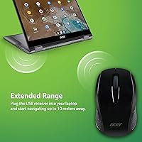 Vista 6 de Acer Ratón inalámbrico RF M501 (negro), funciona con Chromebook, con USB Plug and Play para usuarios diestros/zurdos
