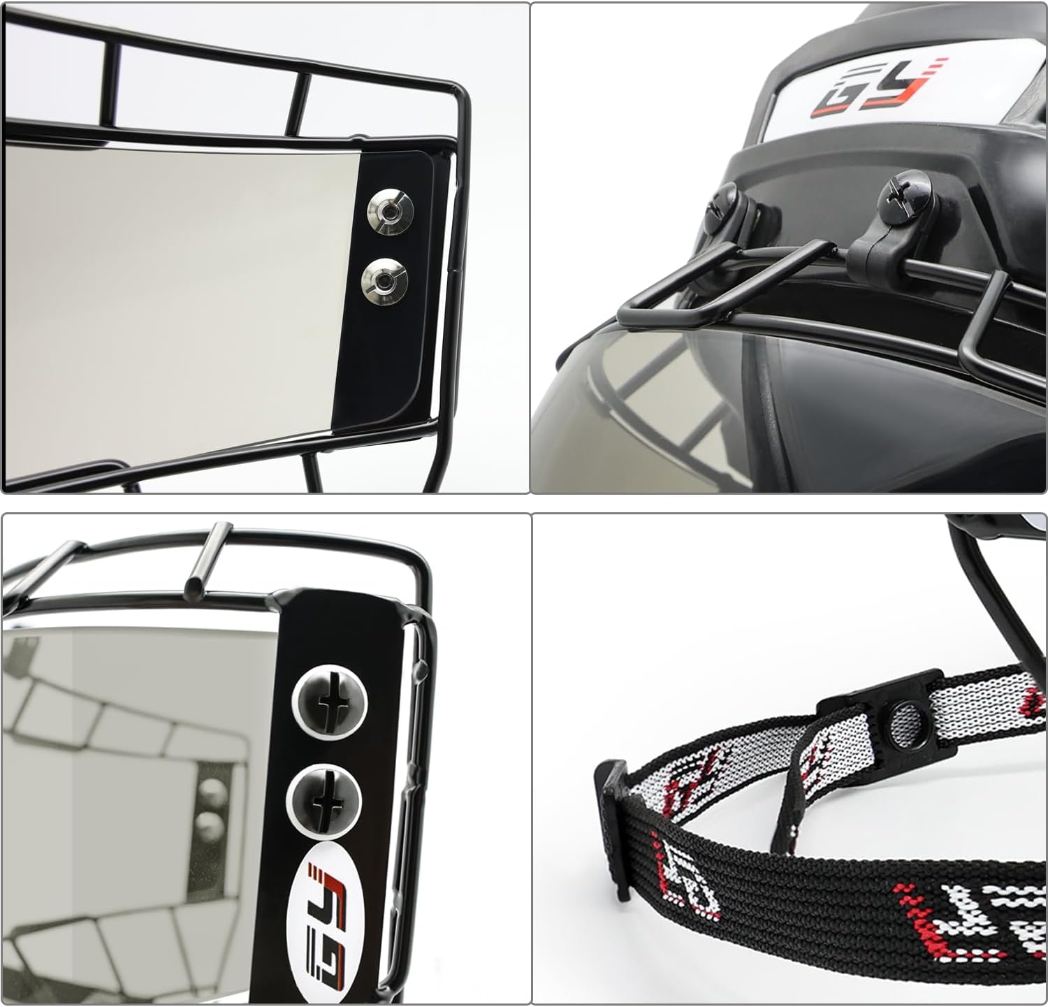 GY Hockey Helmet Cage & Face Shield Protector Combo Ice Hockey Full Face Shield Junior (JR-PC530-Smoke)