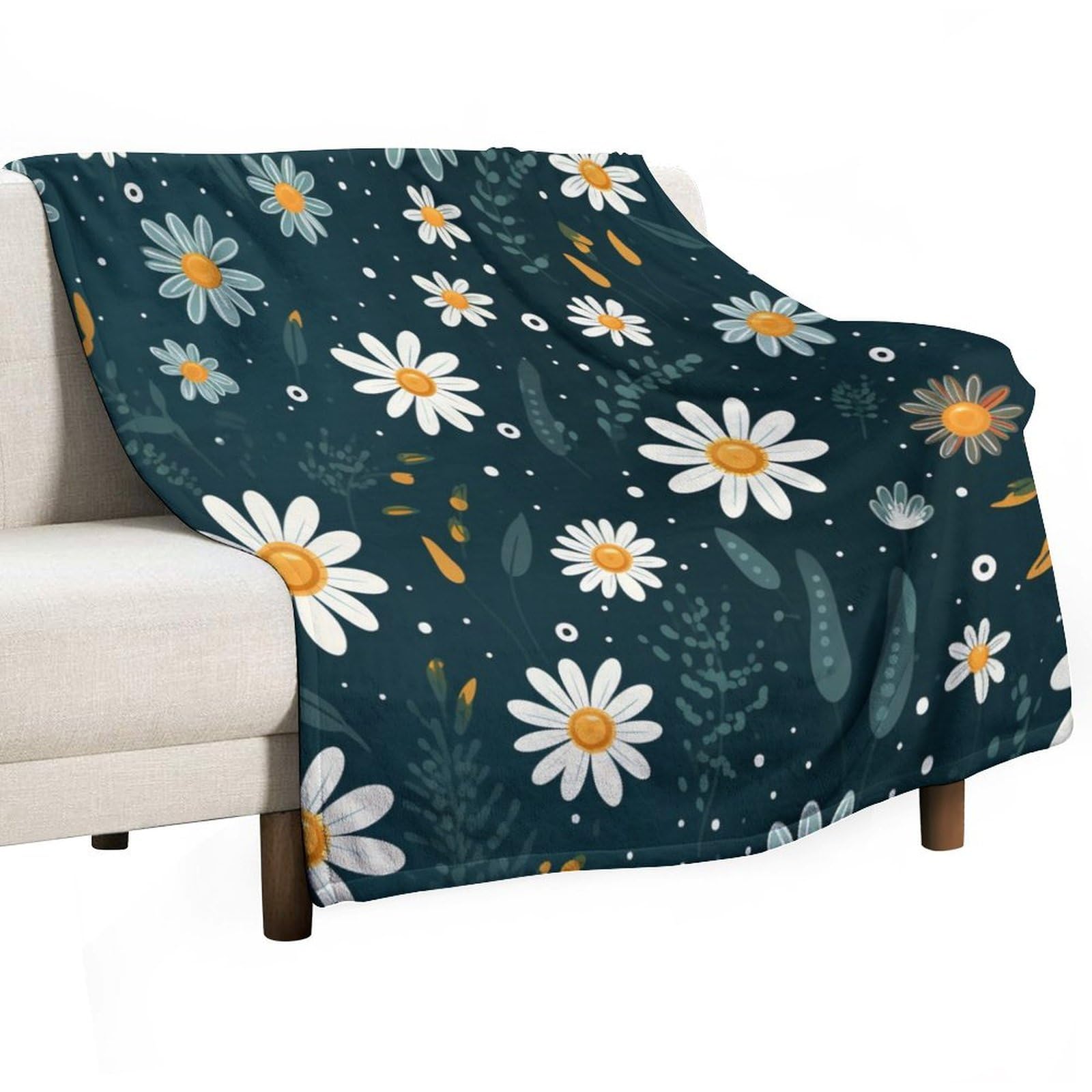ECWECC Blanket Daisy Soft Blankets Throws Flower for Children Fluffy Snugly Soft Warm Fuzzy Blanket for Girls Kids Adults Couch Travel Outdoor Graduation Valentine's Day 150x200cm