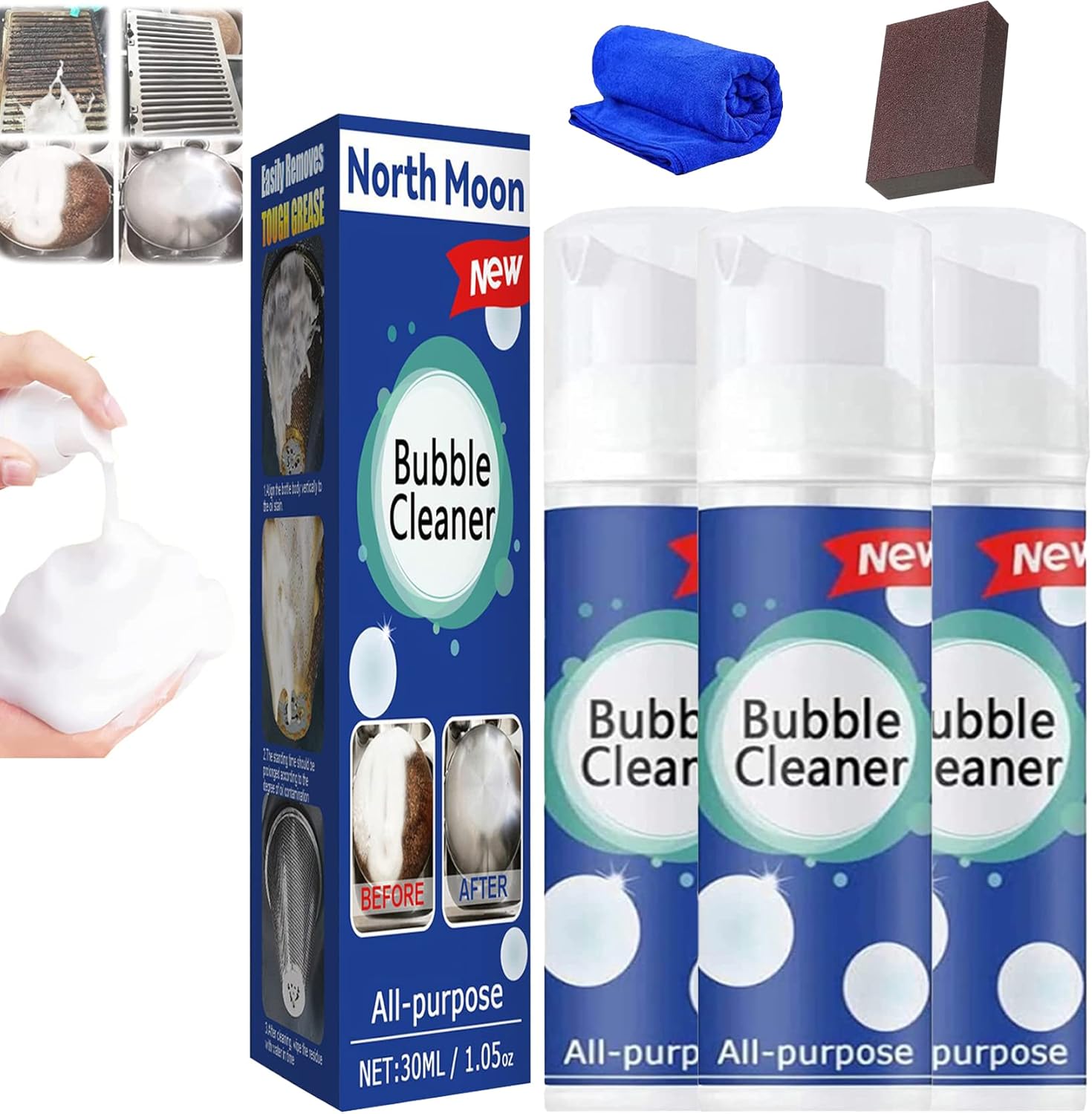 KCRPM Bubble Cleaner Foam, 2023 New North Moon Bubble