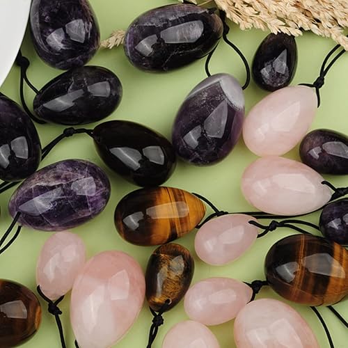 Miniatura 3 de Yoni - Juego de huevos para Kegel Jade Yoni Egg Kegel Ejercitador de Kegel Bolas perforadas de Masaje Tensado de Higiene Femenina 1 Amatista 0984in