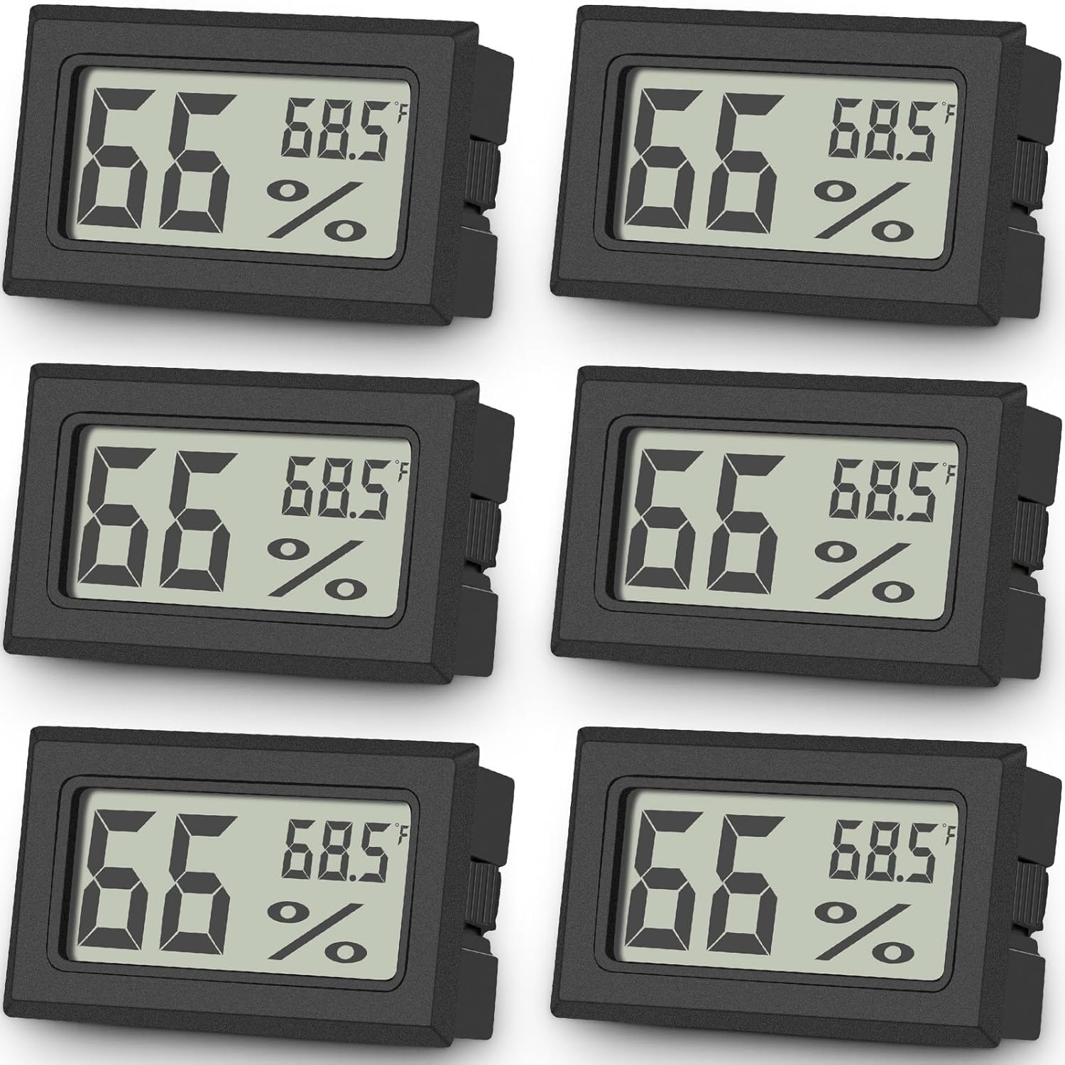6 Pack Mini Digital Thermometer and Hygrometer Indoor Humidity Gauge with LCD Display, High Accuracy Temperature Humidity Monitor for Reptile Tank, Greenhouse, Mason Jars, Humidors, Thermostat-image-6