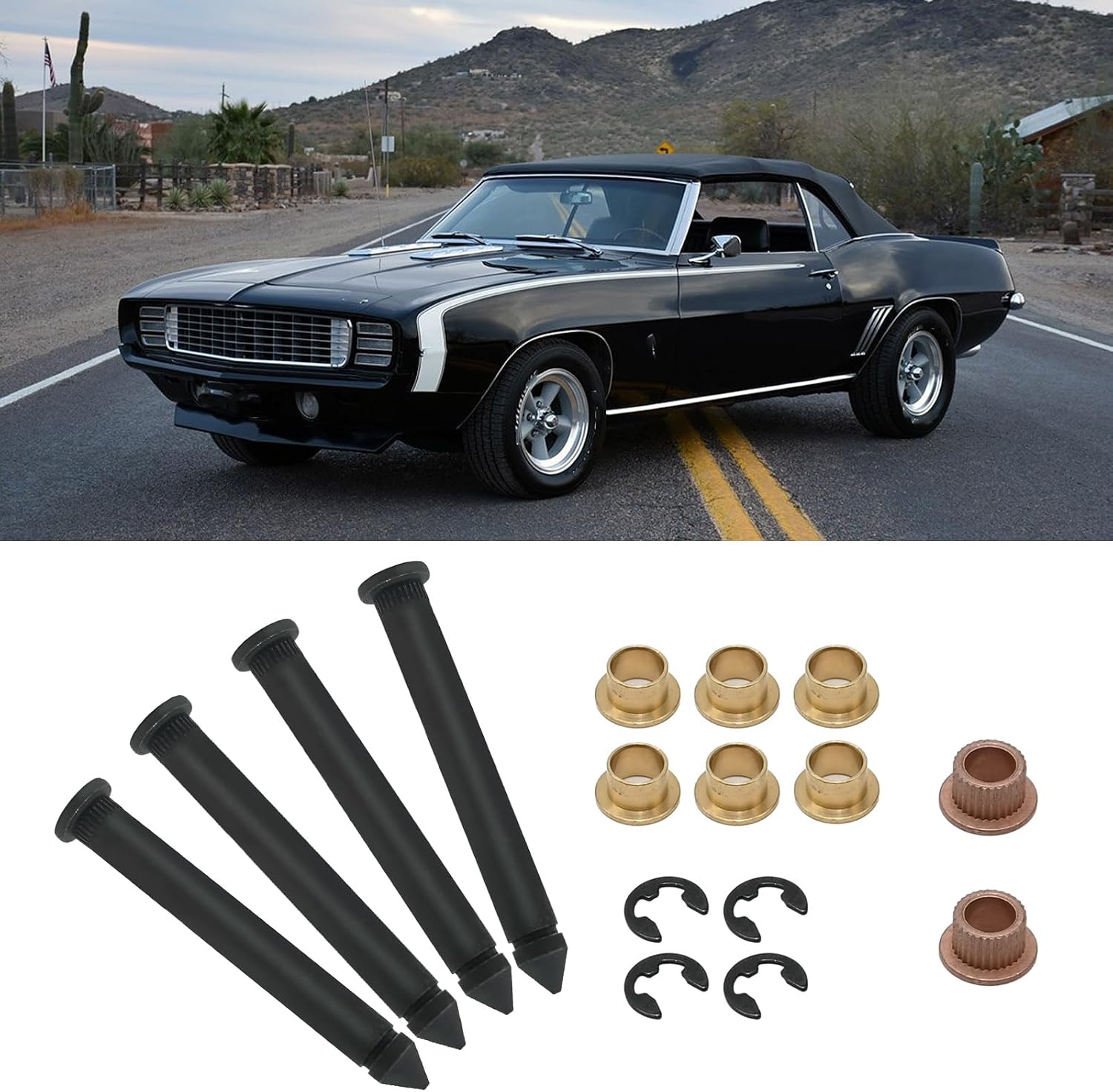 MDEOOSKY 16pcs Auto Metal Direct Door Hinge Pin & Bushing Repair Kit Replacement for Chevrolet Camaro 1968-69 Nova 1968-1979 Replacement for Pontiac Firebird 1968-1969, A00031