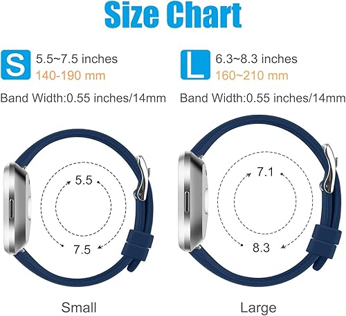 Miniatura 6 de Tobfit Correas de reloj deportivas delgadas compatibles con Fitbit Versa 2 correas para mujeres y hombres, correas de repuesto de silicona