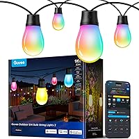 Govee S14 Outdoor String Lights 96ft Smart RGBIC Warm White, 15 Bulbs, 111 Scenes, IP66 Waterproof Patio Lights, Alexa/Google/Matter Compatible
