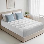 BaliChun Matelas Topper Twin Taille extra épais Matelas Pad 400TC Coton Top Cooling Soft Respirant Oreiller Top Matelas Housse 8-21" Deep Pocket Fitress Protecteur (39x75 Pouces blanches)