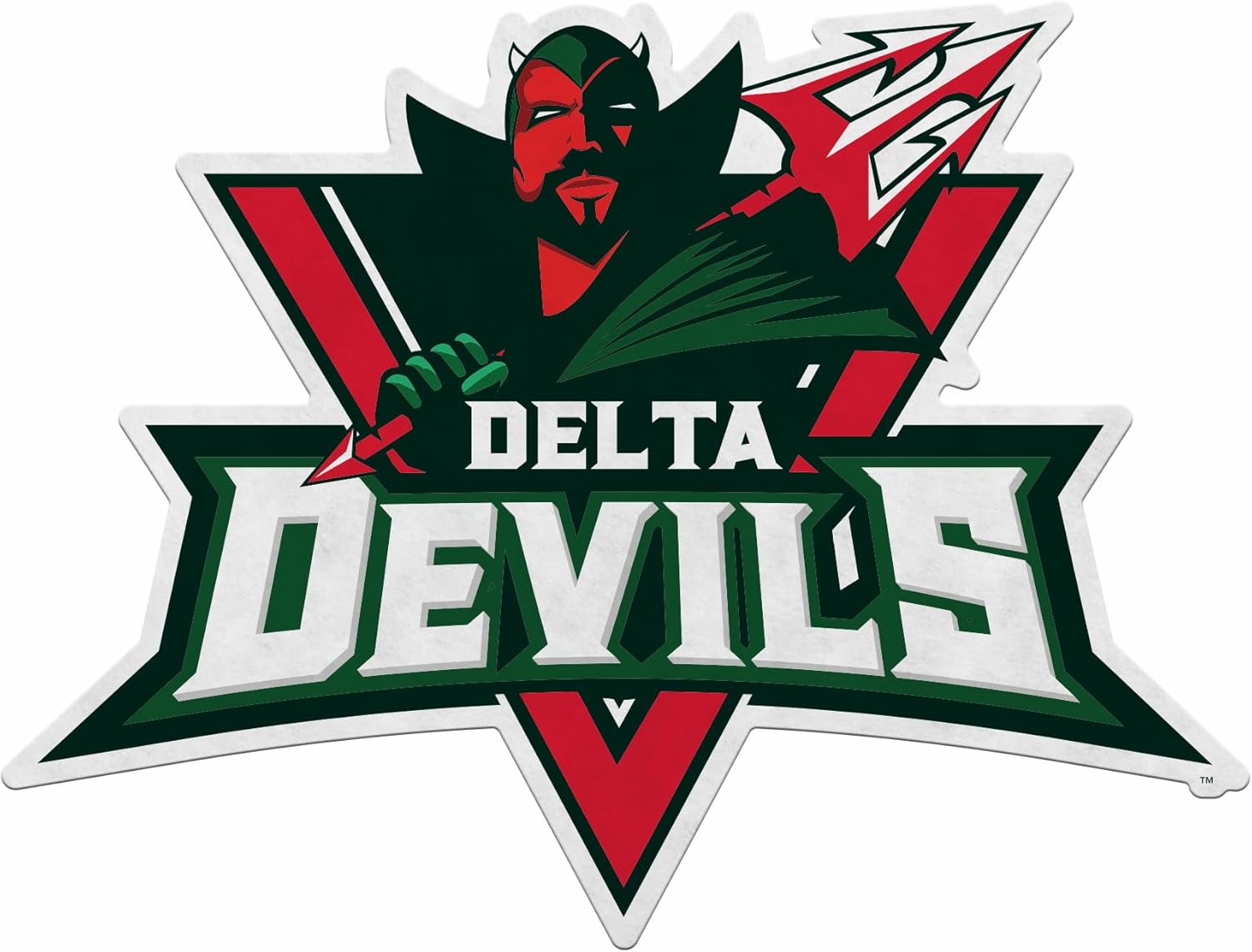 Rico Industries NCAA Mississippi Valley State Delta Devils Shape Cut Pennant - Home and Living Room Décor - Soft Felt EZ to Hang
