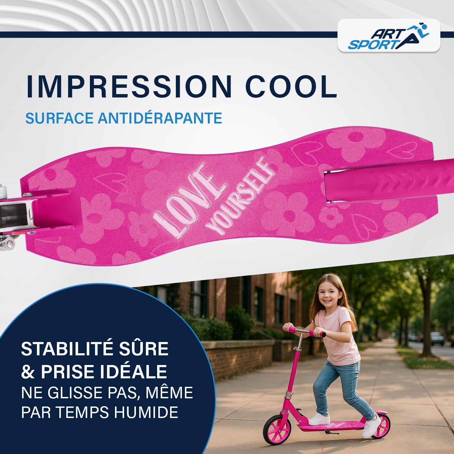 ArtSport Trottinette de Ville avec Roues Big Wheel et Sangle de Transport – pour Les Enfants à partir de 3 Ans – 4 modèles