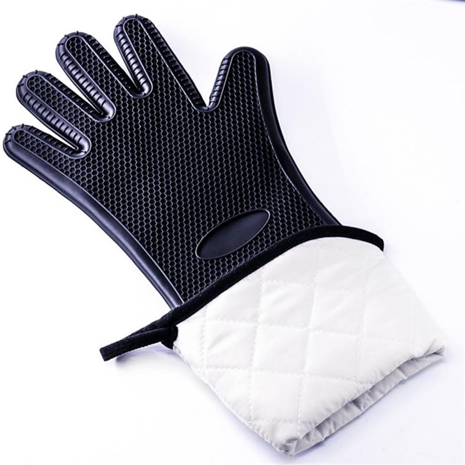 Gants de Cuisine résistants à la Chaleur, Gants de Cuisine, Gants de Cuisson, Gants de Barbecue Longs, Gants de Four antidérapants