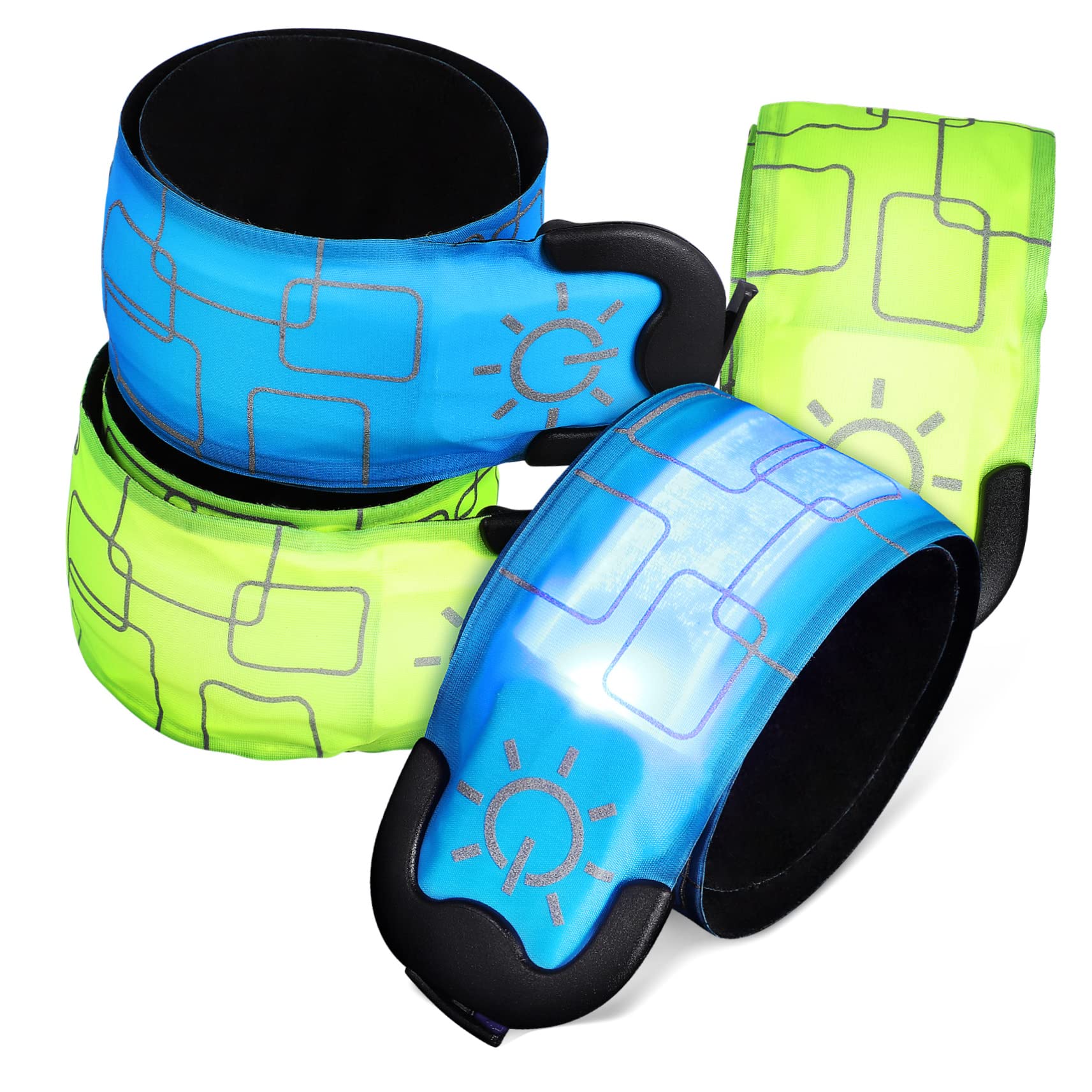 ibasenice 4pièces Lot de Brassards Lumineux LED pour Cyclisme Et Jogging avec Modes Éclairage Et Clip