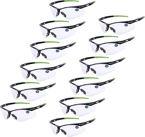 Miniatura 15 de ProtectX Anteojos de seguridad clásicos, lentes antivaho resistentes a los arañazos, gafas protectoras para el trabajo, interior/exterior, ANSI Z87.1
