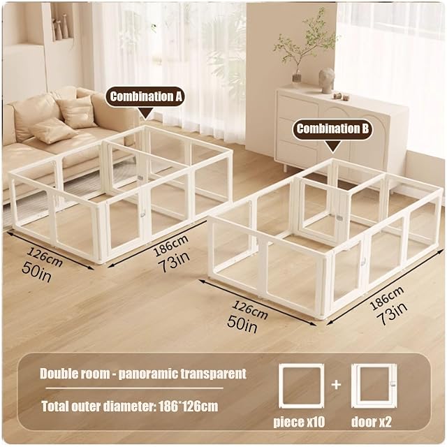Foto 2 de 8 de JUCCJUXIN Corralito Transparente for Perros en Interiores,Corralito de plástico acrílico Transparente for…